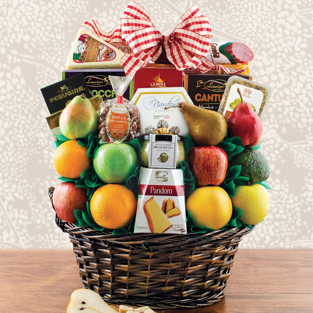Image 0 of Italian Treasures: Fruit & Gourmet Gift Basket