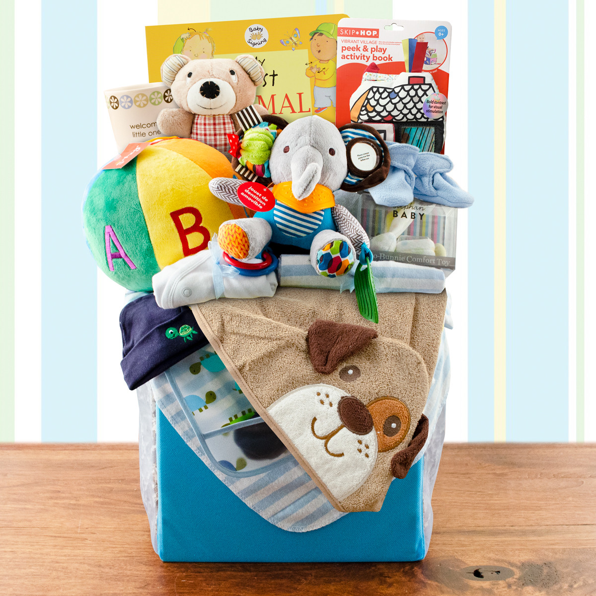 Congratulations: Baby Boy Gift Basket